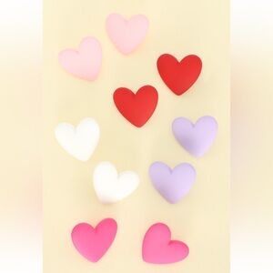 848. Valentine’s Day themed pastel heart matte post earrings